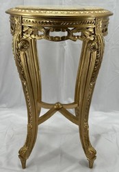 Casa Padrino baroque side table gold / cream - Handmade antique style solid wood table with marble top - Living room furniture in baroque style - Baroque furniture - Antique style furniture