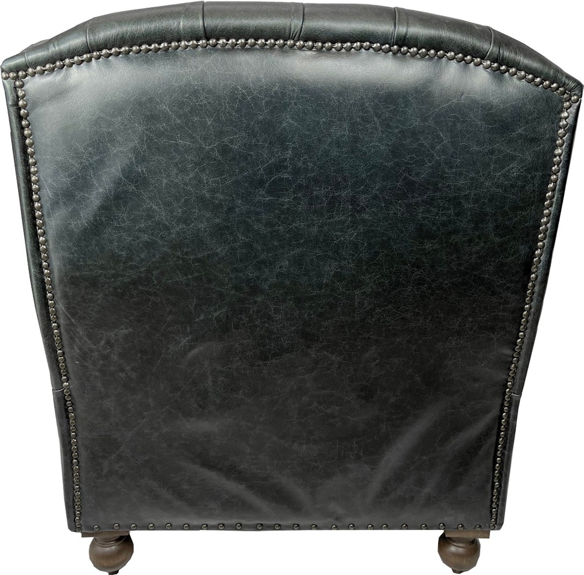 Casa Padrino fauteuil à oreilles Chesterfield de luxe noir vintage / marron foncé - Fauteuil de salon Chesterfield en cuir véritable - Meubles de salon Chesterfield en cuir - Meubles de luxe Casa Padrino fauteuil à oreilles Chesterfield de luxe noir vintage / marron foncé - Fauteuil de salon Chesterfield en cuir véritable - Meubles de salon Chesterfield en cuir - Meubles de luxe