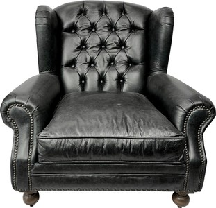 Casa Padrino fauteuil à oreilles Chesterfield de luxe noir vintage / marron foncé - Fauteuil de salon Chesterfield en cuir véritable - Meubles de salon Chesterfield en cuir - Meubles de luxe Casa Padrino fauteuil à oreilles Chesterfield de luxe noir vintage / marron foncé - Fauteuil de salon Chesterfield en cuir véritable - Meubles de salon Chesterfield en cuir - Meubles de luxe