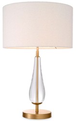 Casa Padrino luxury crystal table lamp antique brass / cream Ø 45 x H. 70.5 cm - Elegant desk lamp with fine crystal glass - Luxury lighting - Luxury furniture - Luxury interior