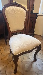 Barock Antik Stil Massivholz Esszimmerstuhl Creme Braun Baroque Antique Style Solid Wood Dining Room Chair Cream Brown