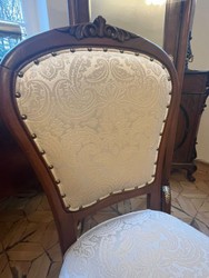 Barock Antik Stil Massivholz Esszimmerstuhl Creme Braun Baroque Antique Style Solid Wood Dining Room Chair Cream Brown