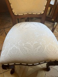 Barock Antik Stil Massivholz Esszimmerstuhl Creme Braun Baroque Antique Style Solid Wood Dining Room Chair Cream Brown