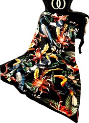 Pompöös by Casa Padrino Luxus Wohndecke Decke Schwarz Mehrfarbig Luxury Baroque Blanket Barock Einrichtung Heimtextilien Kuscheldecke Felldecke