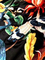 Pompöös by Casa Padrino Luxus Wohndecke Decke Schwarz Mehrfarbig Luxury Baroque Blanket Barock Einrichtung Heimtextilien Kuscheldecke Felldecke