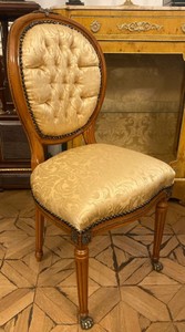 Barock Antik Stil Massivholz Esszimmerstuhl Gold Braun Antik Messing Baroque Antique Style Solid Wood Dining Room Chair Gold Brown Antique Brass