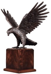 Casa Padrino escultura decorativa de lujo águila bronce / marrón 40 x 20 x A. 37 cm - Escultura decorativa de bronce con base de madera - Figura decorativa de bronce - Decoración de escritorio