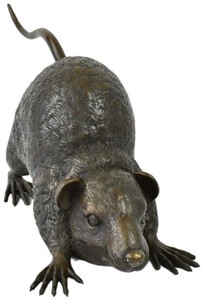 Casa Padrino escultura decorativa de lujo rata bronce 58 x 22 x A. 30 cm - Escultura decorativa de bronce - Figura decorativa de bronce - Decoración de escritorio - Calidad de lujo