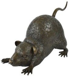 Casa Padrino escultura decorativa de lujo rata bronce 58 x 22 x A. 30 cm - Escultura decorativa de bronce - Figura decorativa de bronce - Decoración de escritorio - Calidad de lujo