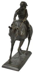 Casa Padrino escultura decorativa de lujo jinete a caballo bronce 58 x 19 x A. 53 cm - Escultura decorativa de bronce - Figura decorativa de bronce - Decoración de escritorio - Calidad de lujo