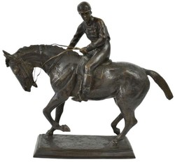 Casa Padrino escultura decorativa de lujo jinete a caballo bronce 58 x 19 x A. 53 cm - Escultura decorativa de bronce - Figura decorativa de bronce - Decoración de escritorio - Calidad de lujo