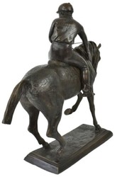 Casa Padrino escultura decorativa de lujo jinete a caballo bronce 58 x 19 x A. 53 cm - Escultura decorativa de bronce - Figura decorativa de bronce - Decoración de escritorio - Calidad de lujo