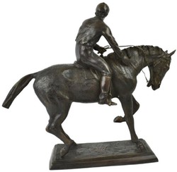 Casa Padrino escultura decorativa de lujo jinete a caballo bronce 58 x 19 x A. 53 cm - Escultura decorativa de bronce - Figura decorativa de bronce - Decoración de escritorio - Calidad de lujo