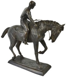 Casa Padrino escultura decorativa de lujo jinete a caballo bronce 58 x 19 x A. 53 cm - Escultura decorativa de bronce - Figura decorativa de bronce - Decoración de escritorio - Calidad de lujo