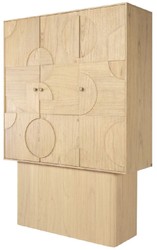 Casa Padrino armadio di design di lusso naturale 130 x 45 x A. 190 cm - Armadio a mensola in legno massello con 3 ante - Armadio camera da letto - Armadio soggiorno - Armadio ufficio