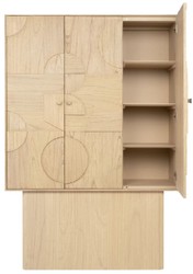 Casa Padrino armadio di design di lusso naturale 130 x 45 x A. 190 cm - Armadio a mensola in legno massello con 3 ante - Armadio camera da letto - Armadio soggiorno - Armadio ufficio