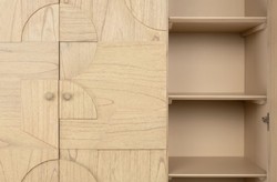 Casa Padrino armadio di design di lusso naturale 130 x 45 x A. 190 cm - Armadio a mensola in legno massello con 3 ante - Armadio camera da letto - Armadio soggiorno - Armadio ufficio