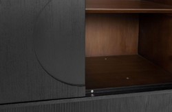 Casa Padrino armoire design de luxe noir 130 x 45 x H. 190 cm - Armoire étagère en bois massif avec 3 portes - Armoire de chambre - Armoire de salon - Armoire de bureau - Mobilier de Luxe