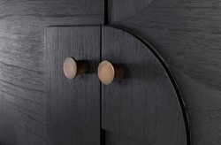 Casa Padrino armoire design de luxe noir 130 x 45 x H. 190 cm - Armoire étagère en bois massif avec 3 portes - Armoire de chambre - Armoire de salon - Armoire de bureau - Mobilier de Luxe