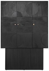 Casa Padrino armoire design de luxe noir 130 x 45 x H. 190 cm - Armoire étagère en bois massif avec 3 portes - Armoire de chambre - Armoire de salon - Armoire de bureau - Mobilier de Luxe