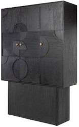 Casa Padrino armoire design de luxe noir 130 x 45 x H. 190 cm - Armoire étagère en bois massif avec 3 portes - Armoire de chambre - Armoire de salon - Armoire de bureau - Mobilier de Luxe