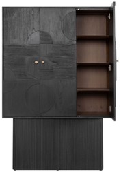 Casa Padrino armoire design de luxe noir 130 x 45 x H. 190 cm - Armoire étagère en bois massif avec 3 portes - Armoire de chambre - Armoire de salon - Armoire de bureau - Mobilier de Luxe