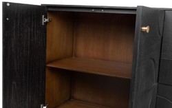 Casa Padrino credenza di design di lusso nero 172,5 x 50 x A. 107,5 cm - Armadio in legno massello con 4 ante - Armadio camera da letto - Armadio soggiorno - Armadio ufficio - Mobile di lusso