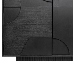 Casa Padrino credenza di design di lusso nero 172,5 x 50 x A. 107,5 cm - Armadio in legno massello con 4 ante - Armadio camera da letto - Armadio soggiorno - Armadio ufficio - Mobile di lusso