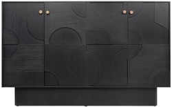 Casa Padrino credenza di design di lusso nero 172,5 x 50 x A. 107,5 cm - Armadio in legno massello con 4 ante - Armadio camera da letto - Armadio soggiorno - Armadio ufficio - Mobile di lusso