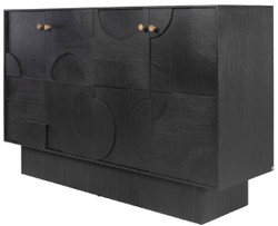 Casa Padrino credenza di design di lusso nero 172,5 x 50 x A. 107,5 cm - Armadio in legno massello con 4 ante - Armadio camera da letto - Armadio soggiorno - Armadio ufficio - Mobile di lusso