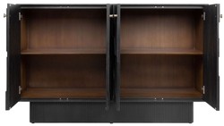 Casa Padrino credenza di design di lusso nero 172,5 x 50 x A. 107,5 cm - Armadio in legno massello con 4 ante - Armadio camera da letto - Armadio soggiorno - Armadio ufficio - Mobile di lusso