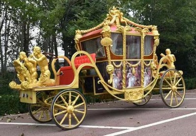 Casa Padrino baroque horse drawn carriage red / multicolor / gold - Magnificent carriage in baroque style - Baroque wedding carriage - Baroque royal carriage - Baroque furniture