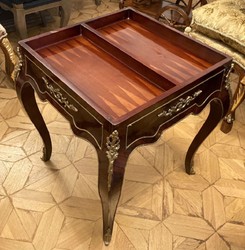 Barock Beistelltisch Schach Backgammon Tisch Baroque Side Table Chess Backgammon Table