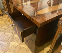 Casa Padrino scrivania Art Deco marrone 180 x 90 x A. 81 cm - Tavolo da ufficio in legno massello - Scrivania per computer - Mobile per ufficio di lusso - Arredamento per ufficio di lusso