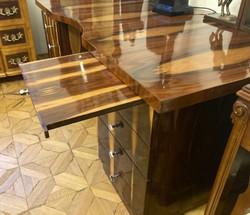 Casa Padrino scrivania Art Deco marrone 180 x 90 x A. 81 cm - Tavolo da ufficio in legno massello - Scrivania per computer - Mobile per ufficio di lusso - Arredamento per ufficio di lusso