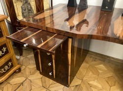 Casa Padrino scrivania Art Deco marrone 180 x 90 x A. 81 cm - Tavolo da ufficio in legno massello - Scrivania per computer - Mobile per ufficio di lusso - Arredamento per ufficio di lusso