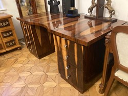 Casa Padrino scrivania Art Deco marrone 180 x 90 x A. 81 cm - Tavolo da ufficio in legno massello - Scrivania per computer - Mobile per ufficio di lusso - Arredamento per ufficio di lusso