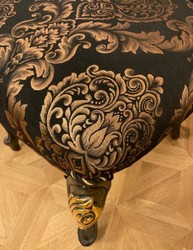 Casa Padrino chaise de salle à manger baroque de luxe avec motif élégant noir / or - Meuble de salle à manger de style baroque - Meuble de luxe de style baroque - Meuble baroque