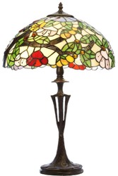 Casa Padrino lampada da tavolo Tiffany di lusso multicolore Ø 40 x A. 62 cm - Lampada da scrivania rotonda Tiffany - Lampada da soggiorno - Lampada da scrivania - Luci Tiffany di Lusso