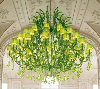 Luxus Barock Kristall Kronleuchter Grün Luxury Baroque Crystal Chandelier Green