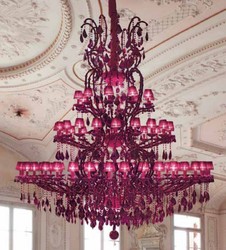 Luxus Barock Kristall Kronleuchter Lila Luxury Baroque Crystal Chandelier Purple