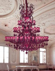 Luxus Barock Kristall Kronleuchter Lila Luxury Baroque Crystal Chandelier Purple