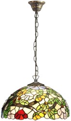 Casa Padrino lampe suspendue Tiffany de luxe multicolore Ø 40 x H. 97 cm - Lampe suspendue Art Déco Tiffany - Lampe suspendue de salon - Lampe suspendue décorative - Luminaires Tiffany de luxe