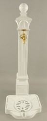 Casa Padrino Art Nouveau garden water column white / gold 33 x 29 x H. 83 cm - Nostalgic aluminum water pump with brass faucet - Baroque & Art Nouveau garden accessories