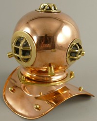 Casa Padrino casco da sub decò in stile antico rame / oro 18 x 20 x A. 20 cm - Decorazione da soggiorno - Decorazione da scrivania - Decorazione di lusso