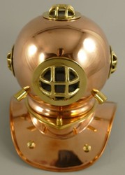 Casa Padrino casco da sub decò in stile antico rame / oro 18 x 20 x A. 20 cm - Decorazione da soggiorno - Decorazione da scrivania - Decorazione di lusso
