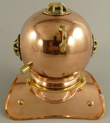 Casa Padrino casco da sub decò in stile antico rame / oro 18 x 20 x A. 20 cm - Decorazione da soggiorno - Decorazione da scrivania - Decorazione di lusso