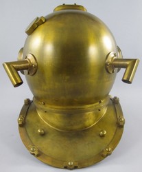 Casa Padrino casco da sub decò in stile antico ottone brunito 35 x 50 x A. 47 cm - Decorazione da soggiorno - Decorazione da scrivania - Decorazione di lusso