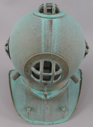 Casa Padrino casco da sub decò in stile antico verde menta / rame 18 x 20 x A. 20 cm - Decorazione da soggiorno - Decorazione da scrivania - Decorazione di lusso