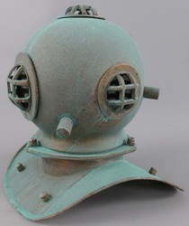 Casa Padrino casco da sub decò in stile antico verde menta / rame 18 x 20 x A. 20 cm - Decorazione da soggiorno - Decorazione da scrivania - Decorazione di lusso